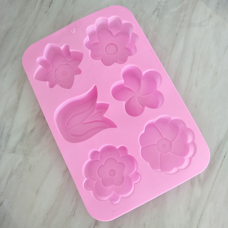 6 Flower Molds DIY Handmade Soap Mold Soap Making Model