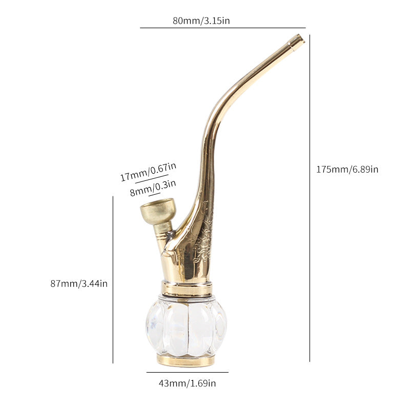 Brass Water Cannabis Smoking Pipe
