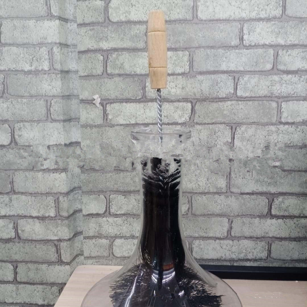 Hookah Glass Bottle Cleaning Brush With Wooden Handle