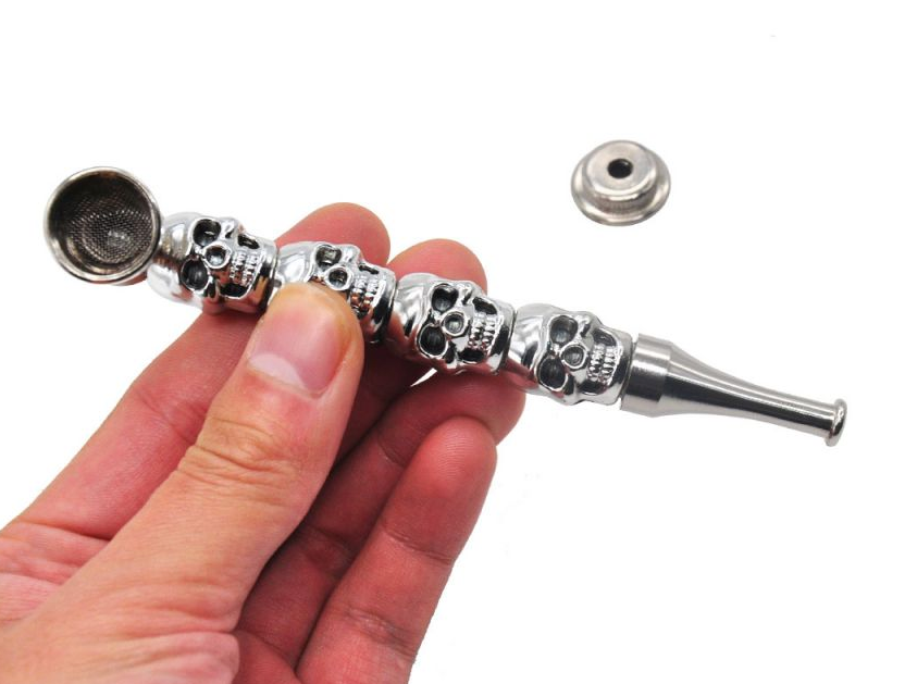 Weed Crusher Skull Smoking Pipe