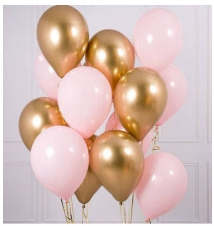 20pc Metal Gold Silver Balloons