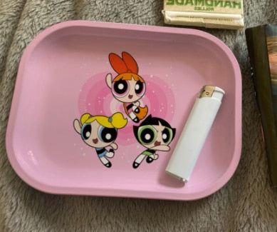 Pink Leaves 420 Rolling Paper Tray