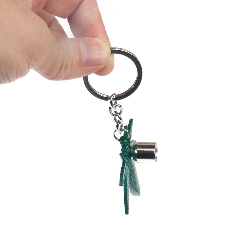 Cannabis / Marijuana Leaf Metal Smoking Pipes with Key Ring