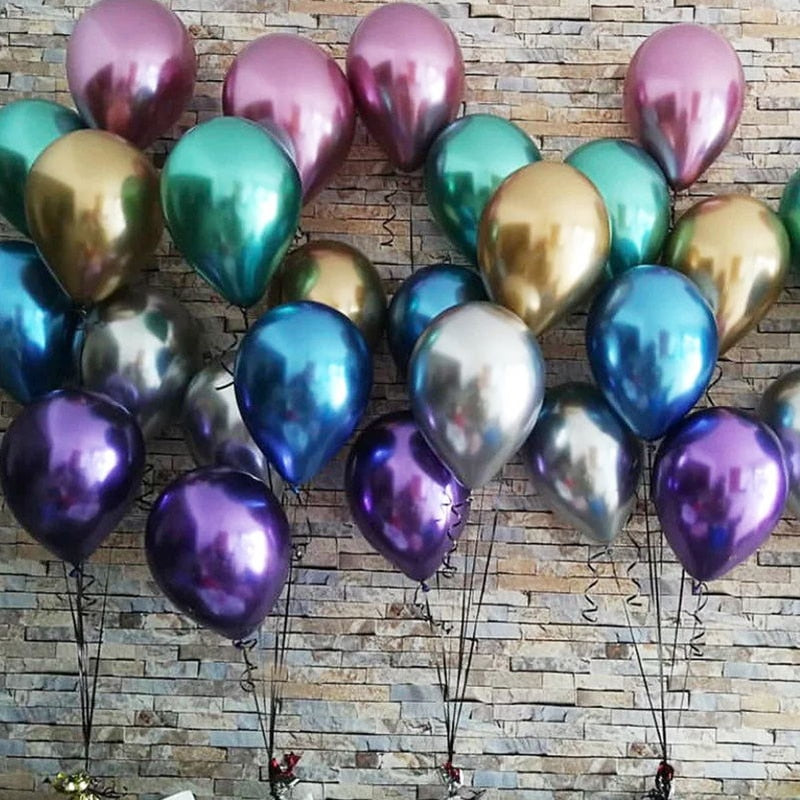 20pc Metal Gold Silver Balloons