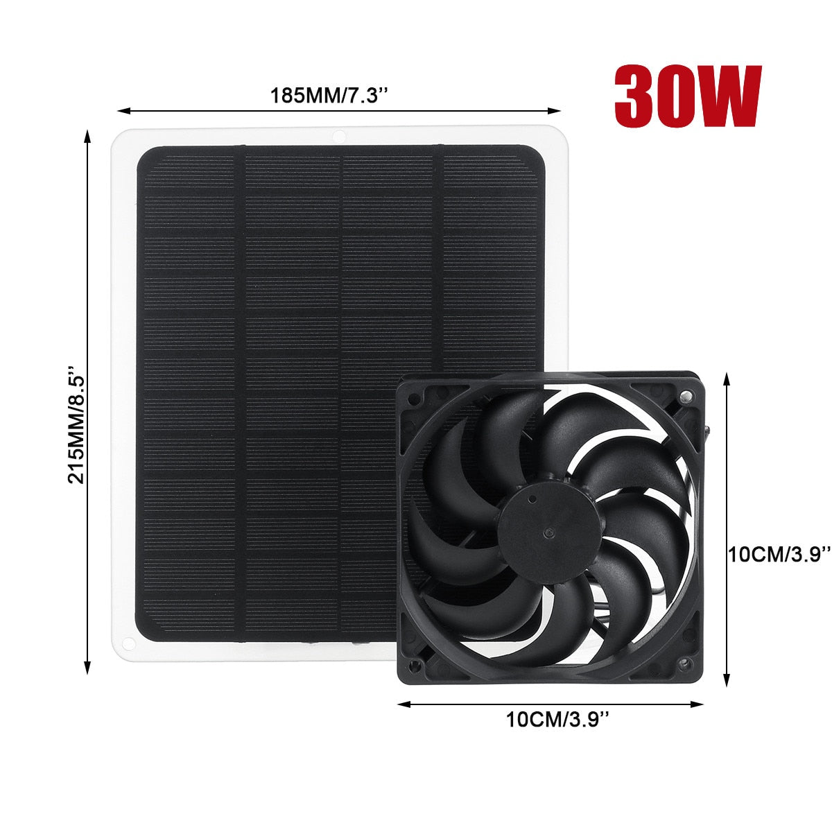 100W/50W 12V Greenhouse Solar Exhaust Fan
