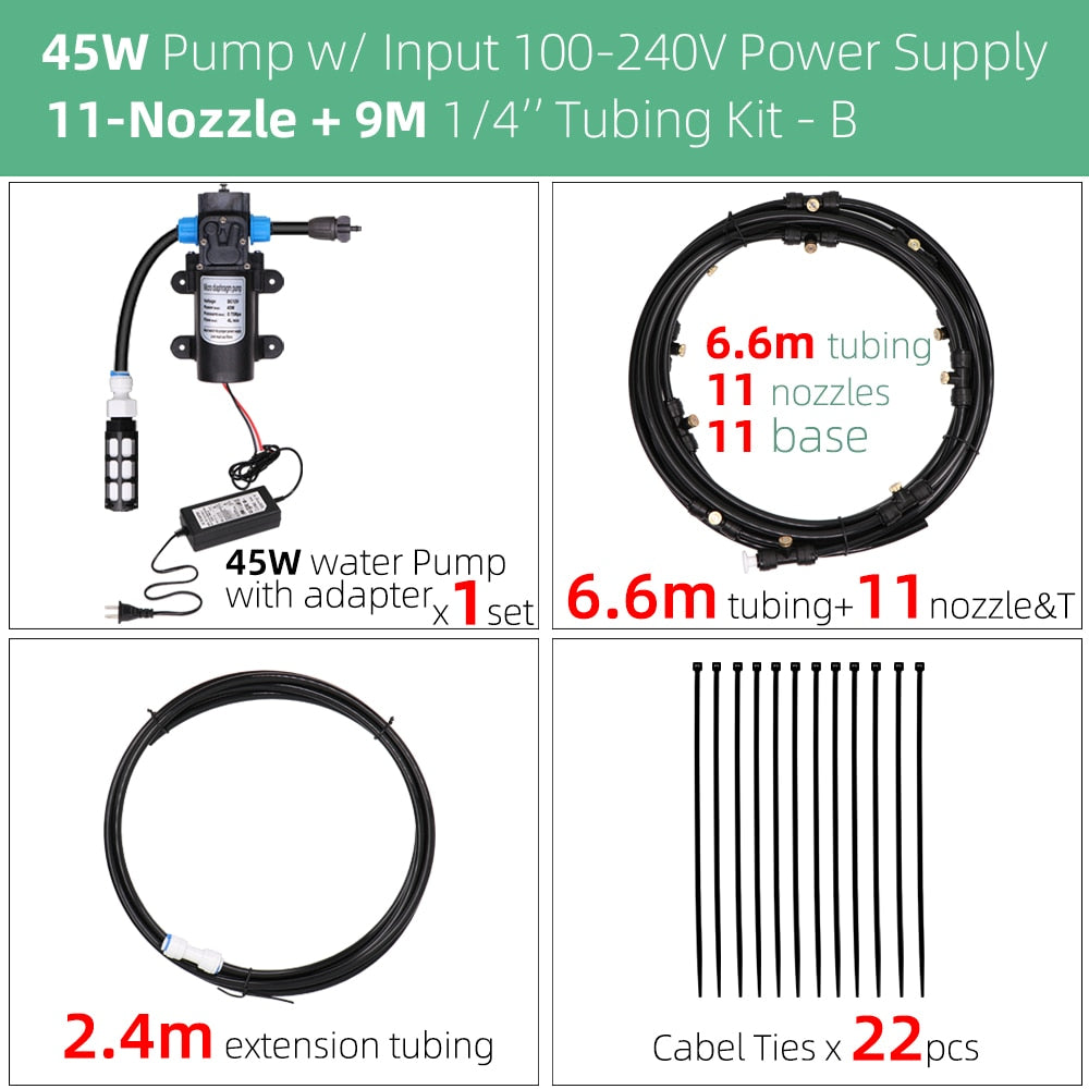RBCFHI Misting Cooling System with 45W Pump Filter Kit