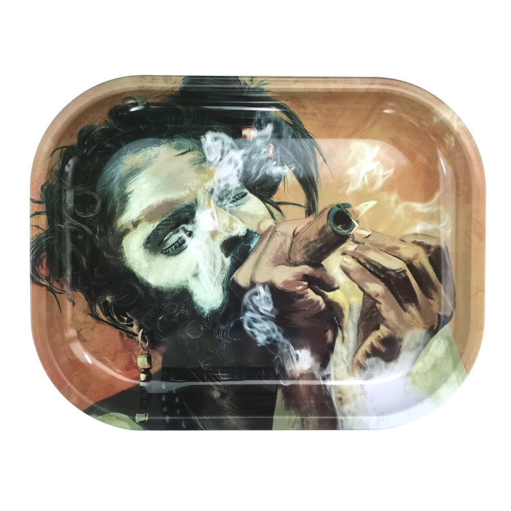 Pink Leaves 420 Rolling Paper Tray