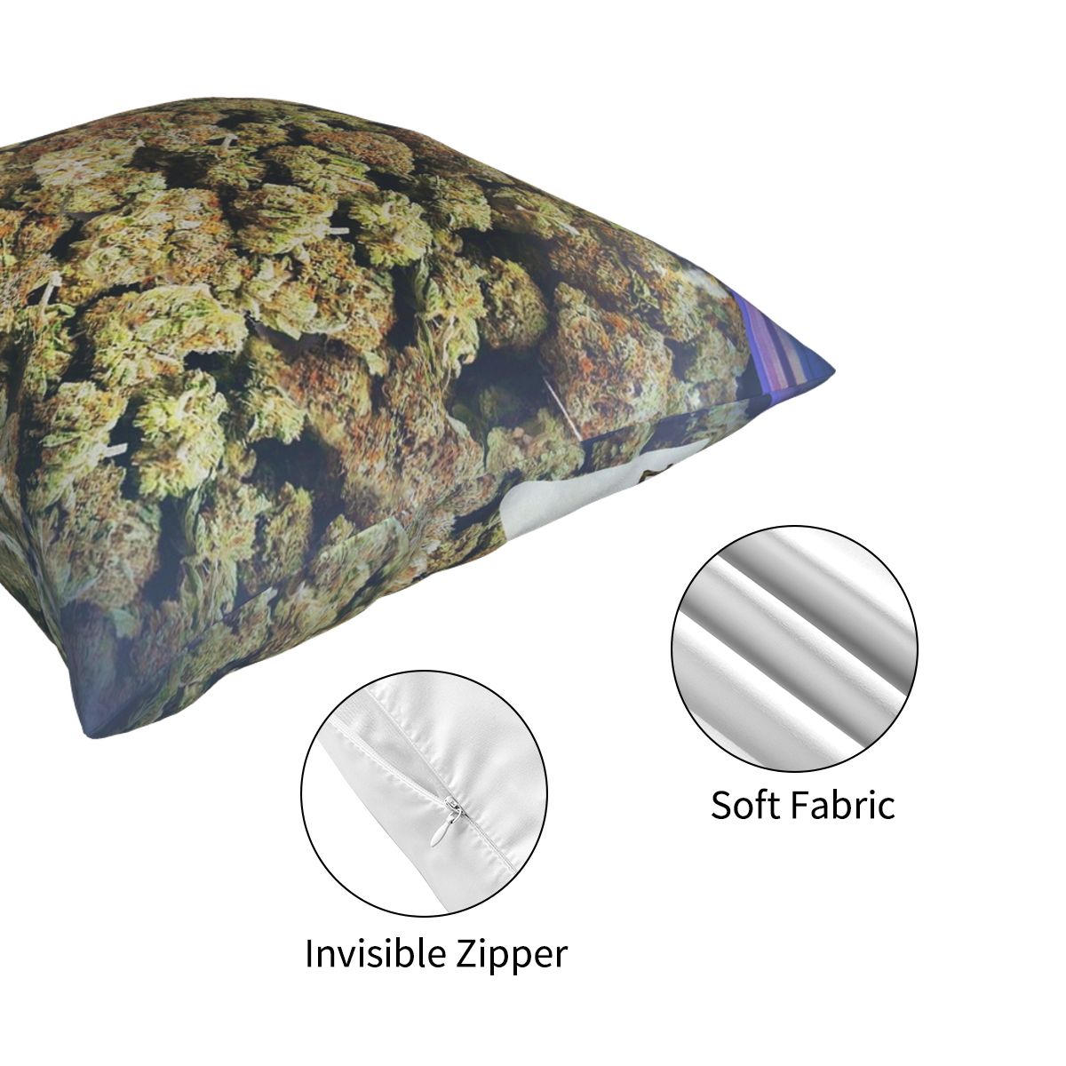 Weed Zip Lock Cannabis Extra Large Square Pillowcase