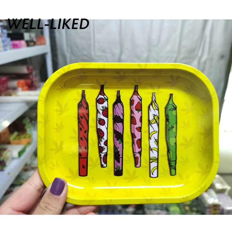 Pink Leaves 420 Rolling Paper Tray