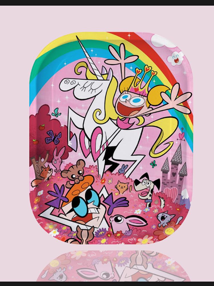 Pink Leaves 420 Rolling Paper Tray