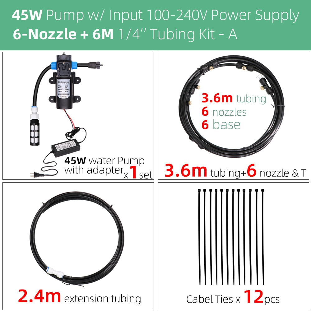 RBCFHI Misting Cooling System with 45W Pump Filter Kit