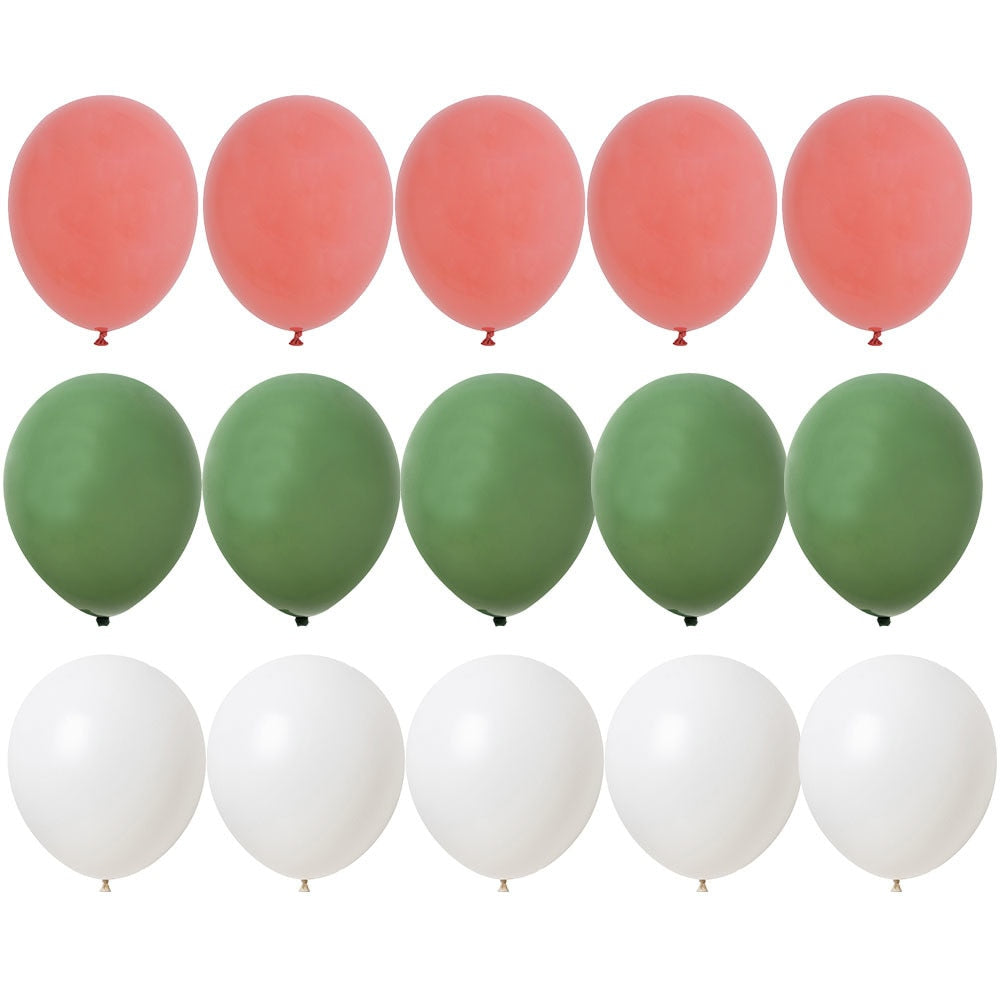 15/20PCS 10inch Green White Gold Balloons