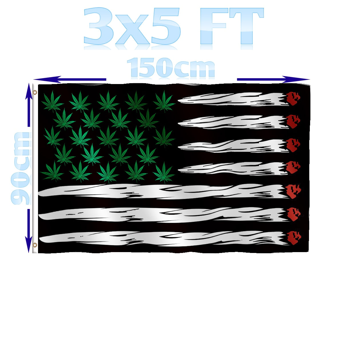 Assorted Cannabis Leaf American Flags