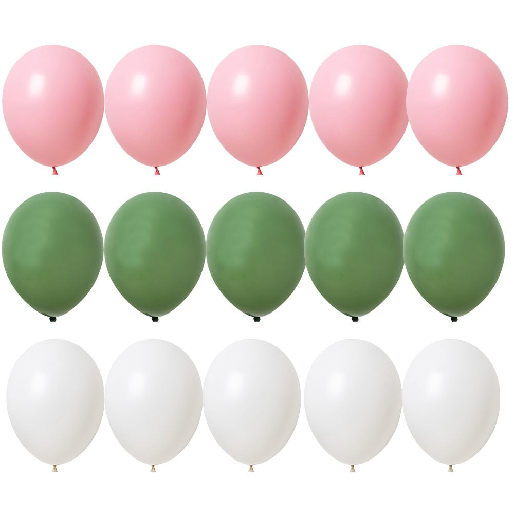 15/20PCS 10inch Green White Gold Balloons