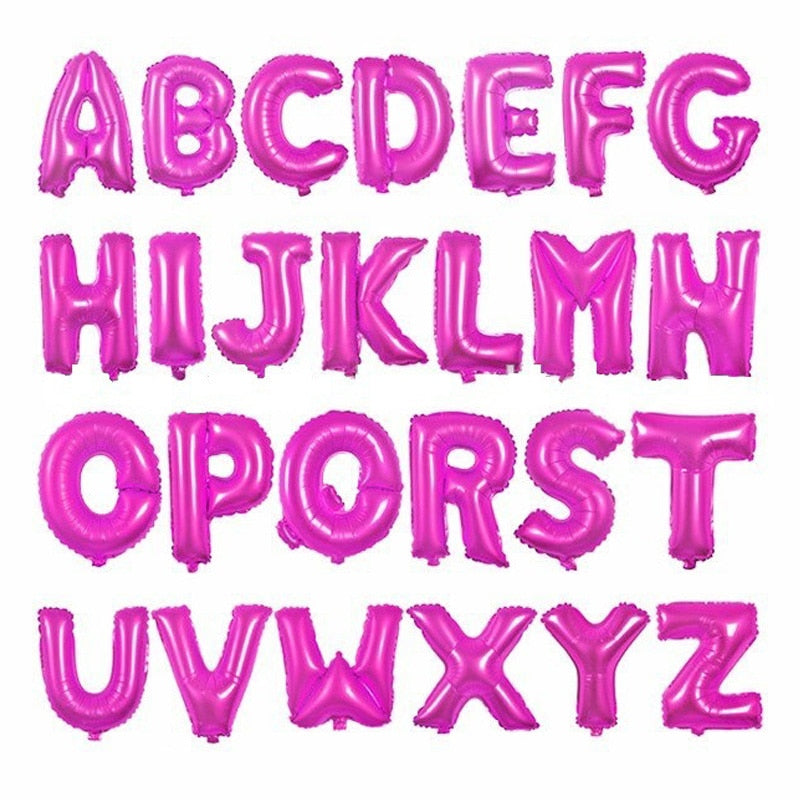 Assorted Color 16 inch Letter A to Z Alphabet Foil Balloons