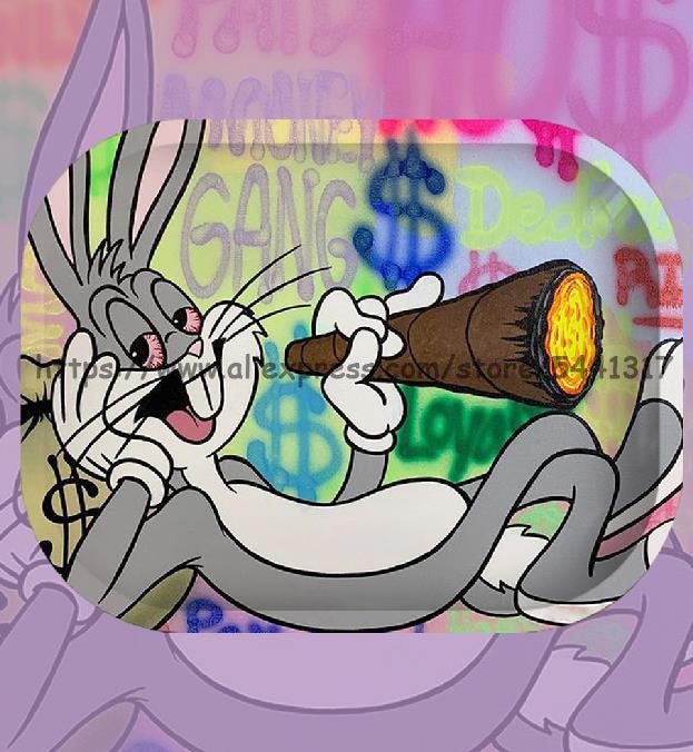 Pink Leaves 420 Rolling Paper Tray