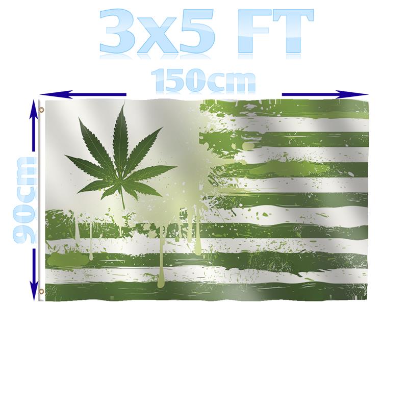 Assorted Cannabis Leaf American Flags