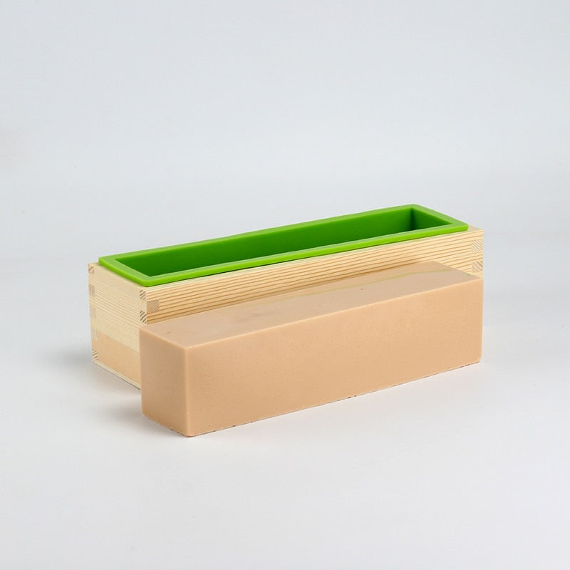 Wooden Soap Making Box With 800g Silicone Soap Mold Liner