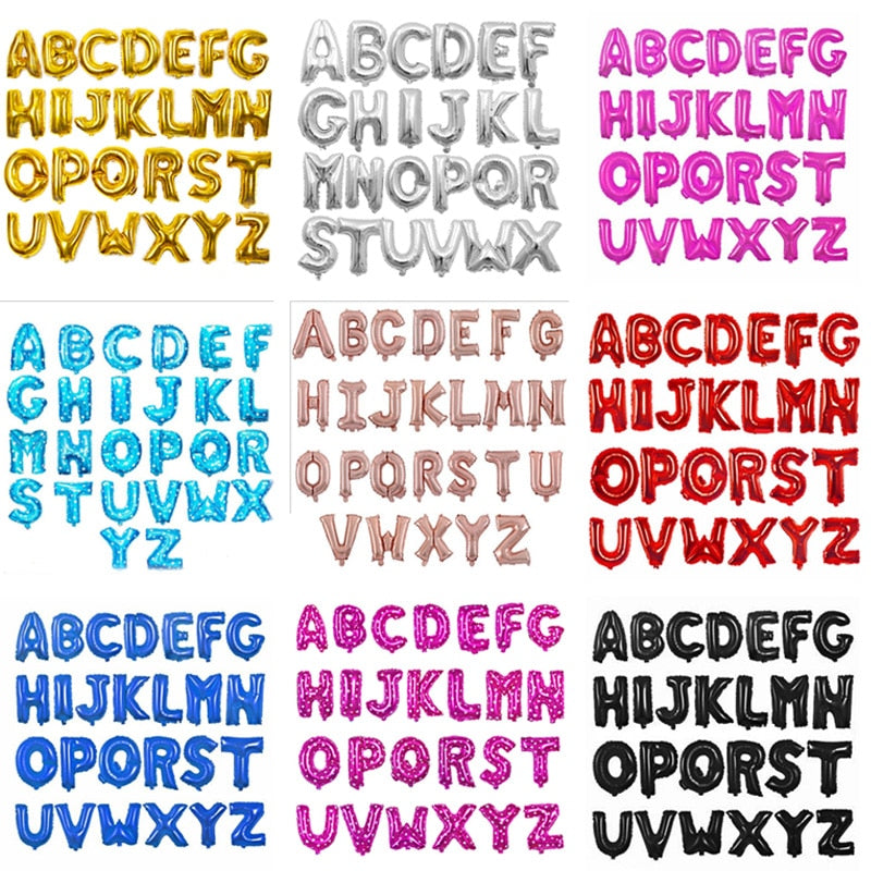 Assorted Color 16 inch Letter A to Z Alphabet Foil Balloons