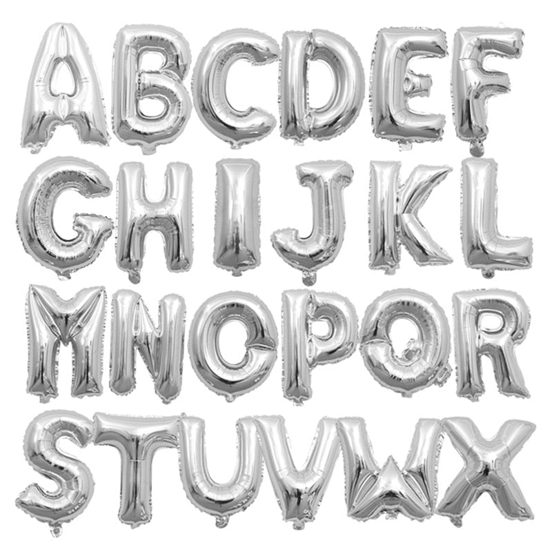 Assorted Color 16 inch Letter A to Z Alphabet Foil Balloons