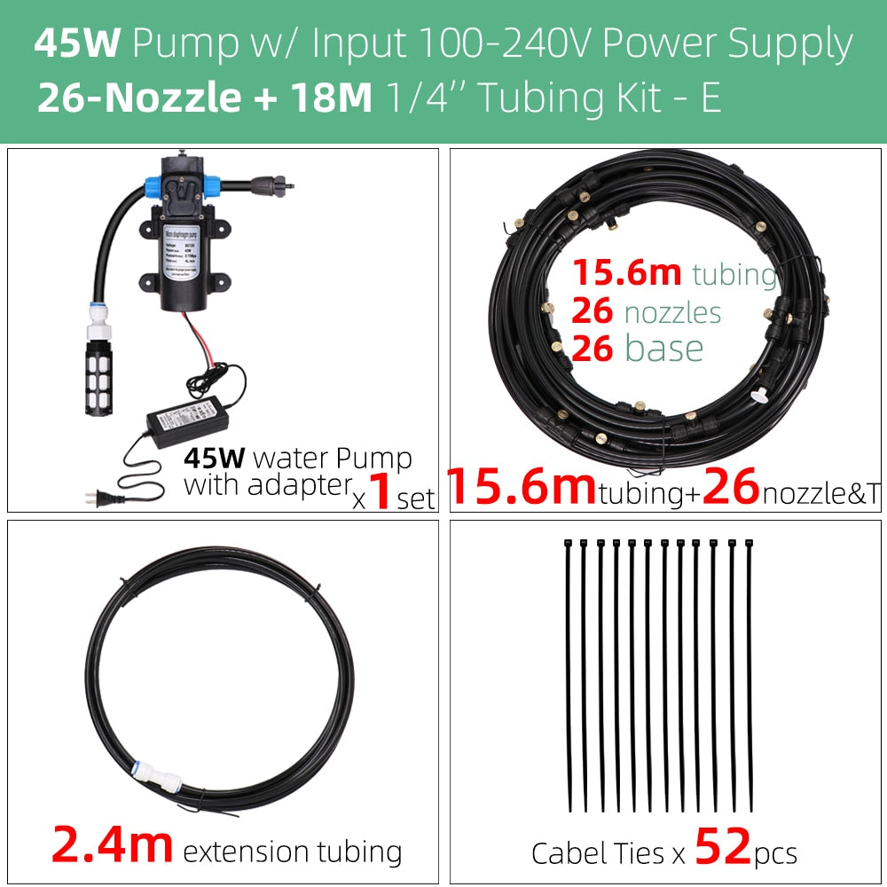 RBCFHI Misting Cooling System with 45W Pump Filter Kit