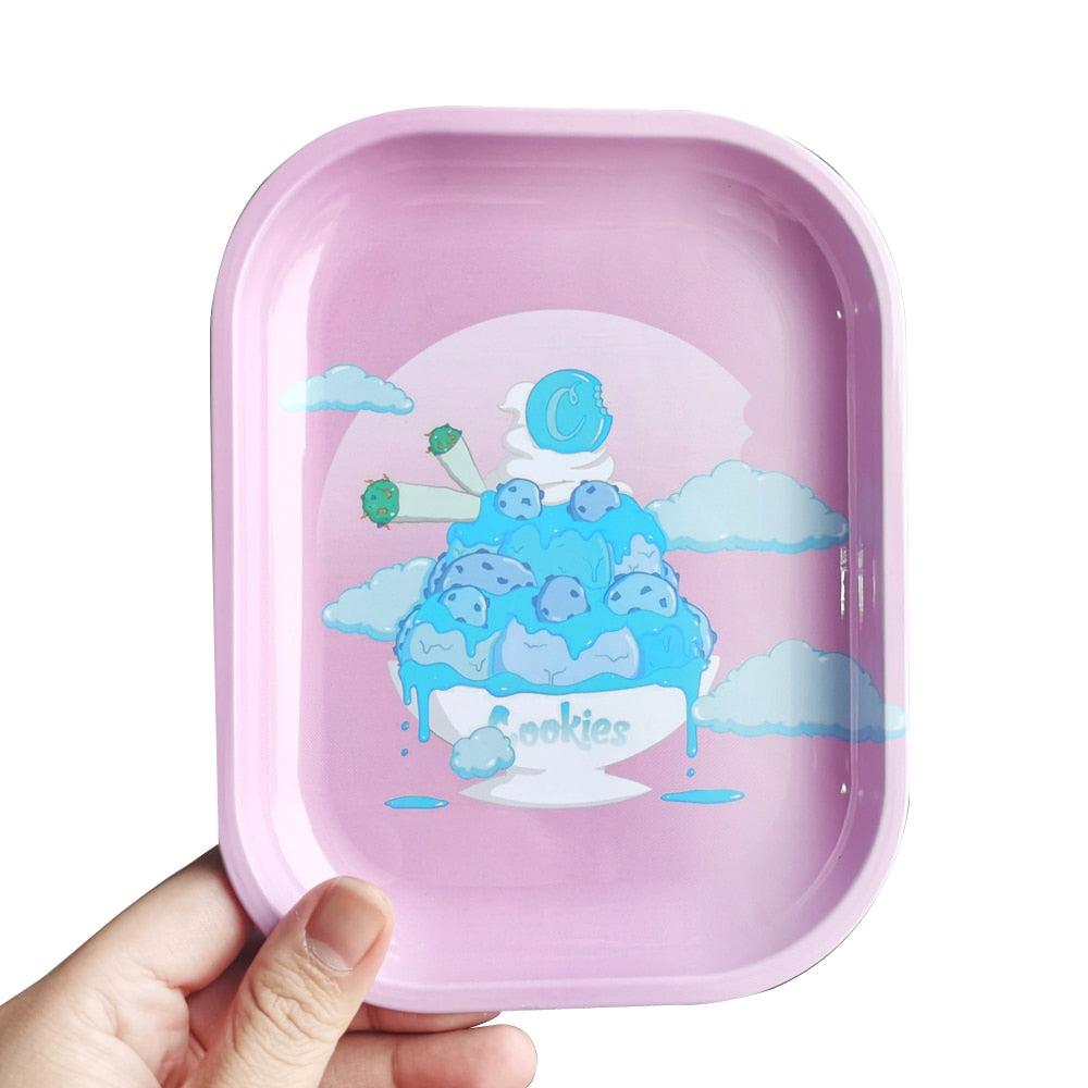 Pink Leaves 420 Rolling Paper Tray