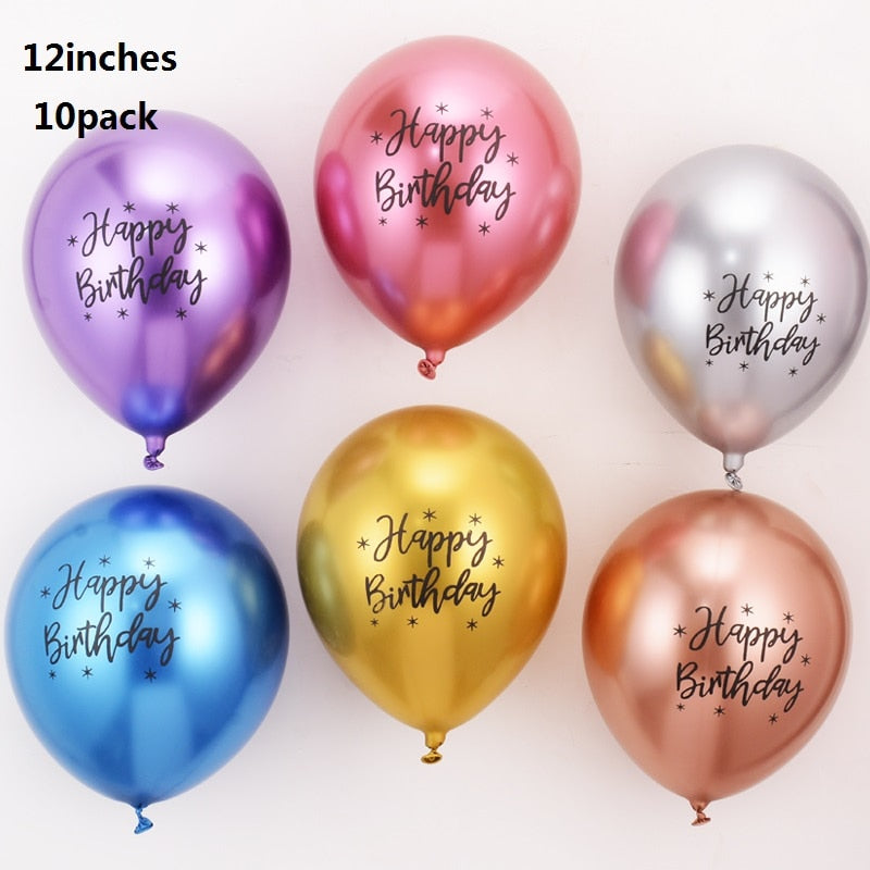 Assorted Color 13pc Gold Foil Letter Happy Birthday Balloon Sets