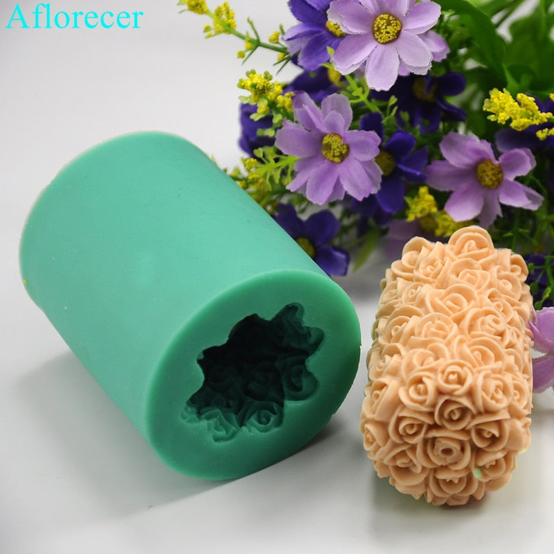 3D Rose Flower Candle Silicone Mold