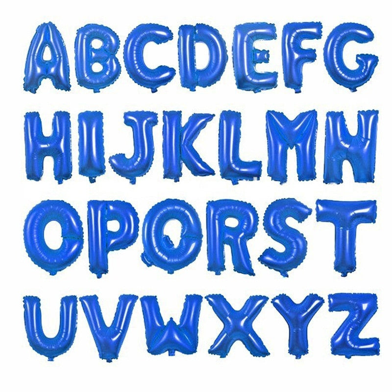 Assorted Color 16 inch Letter A to Z Alphabet Foil Balloons