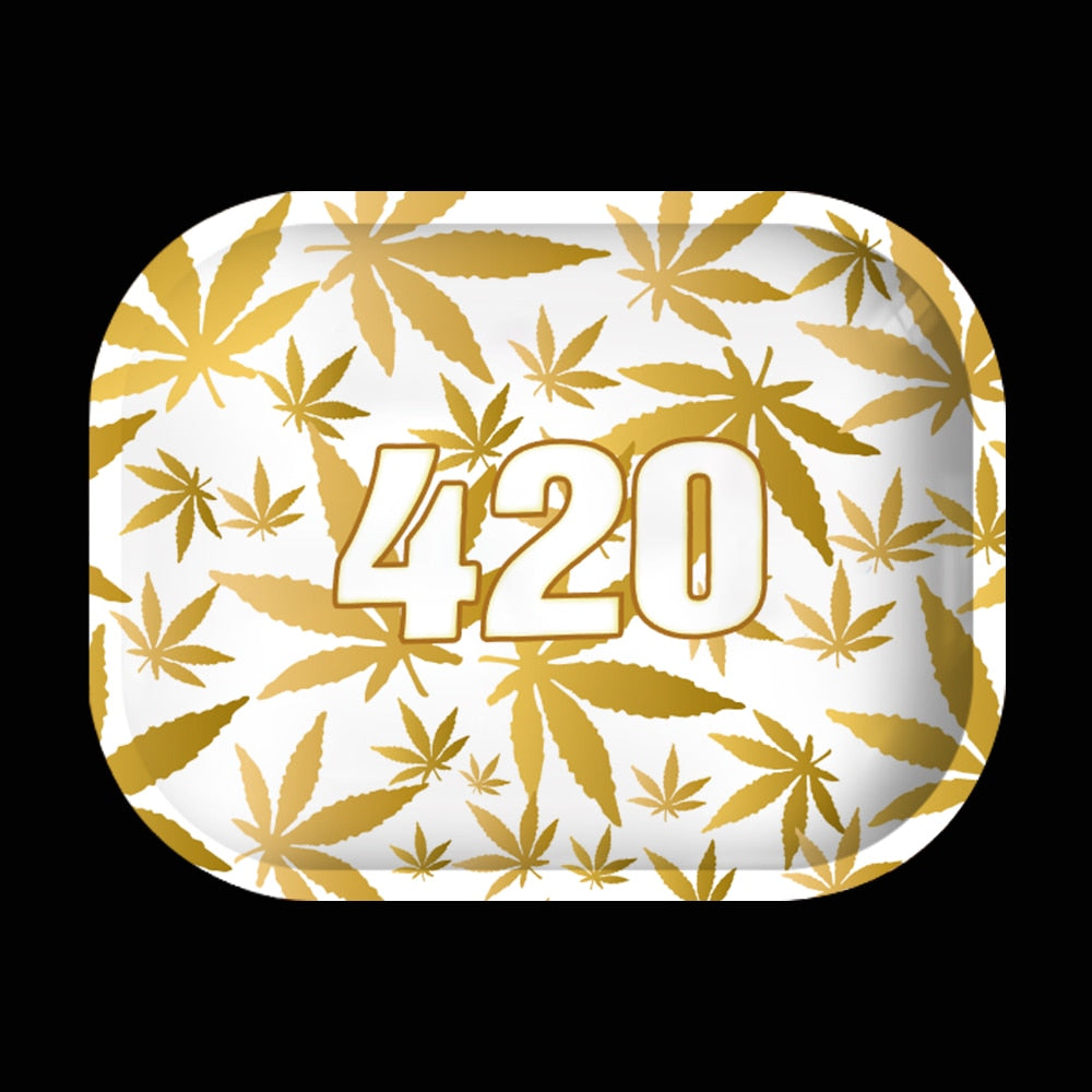 Pink Leaves 420 Rolling Paper Tray
