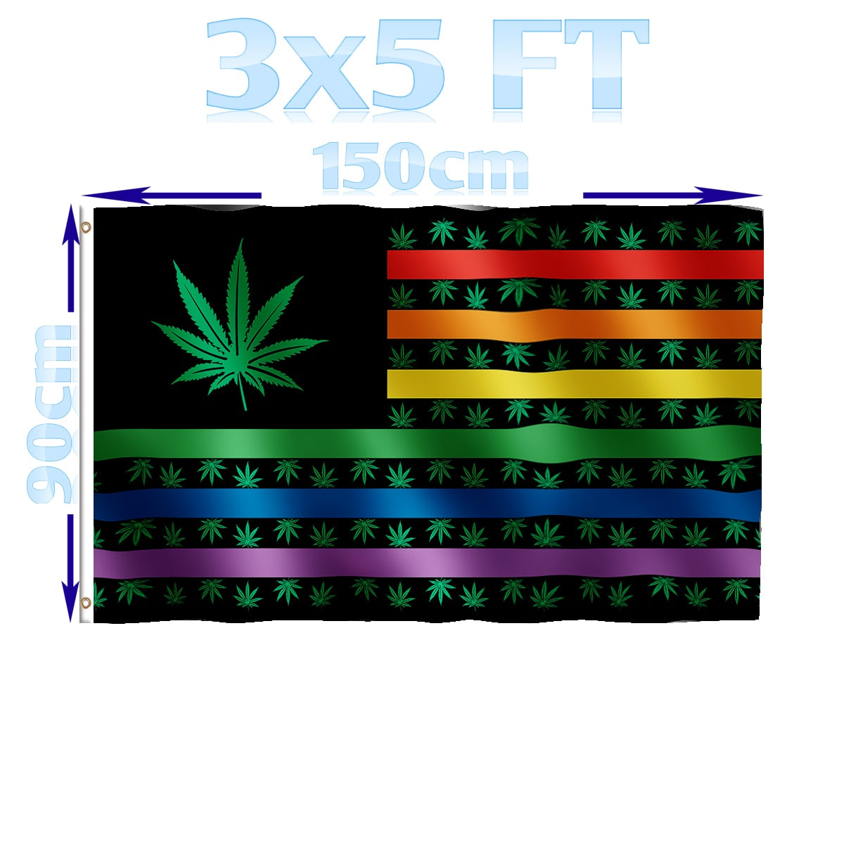 Assorted Cannabis Leaf American Flags