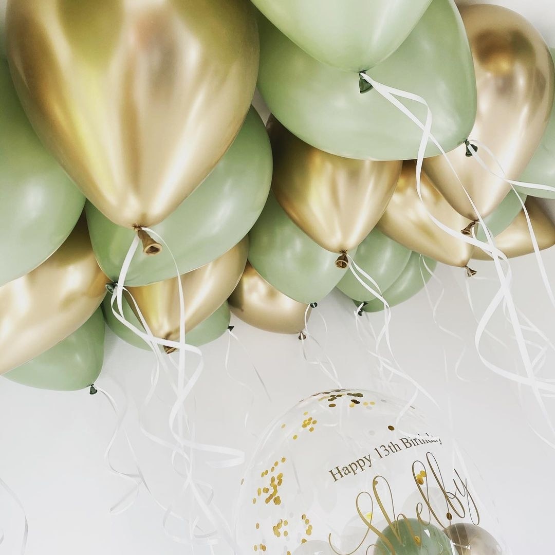 15/20PCS 10inch Green White Gold Balloons