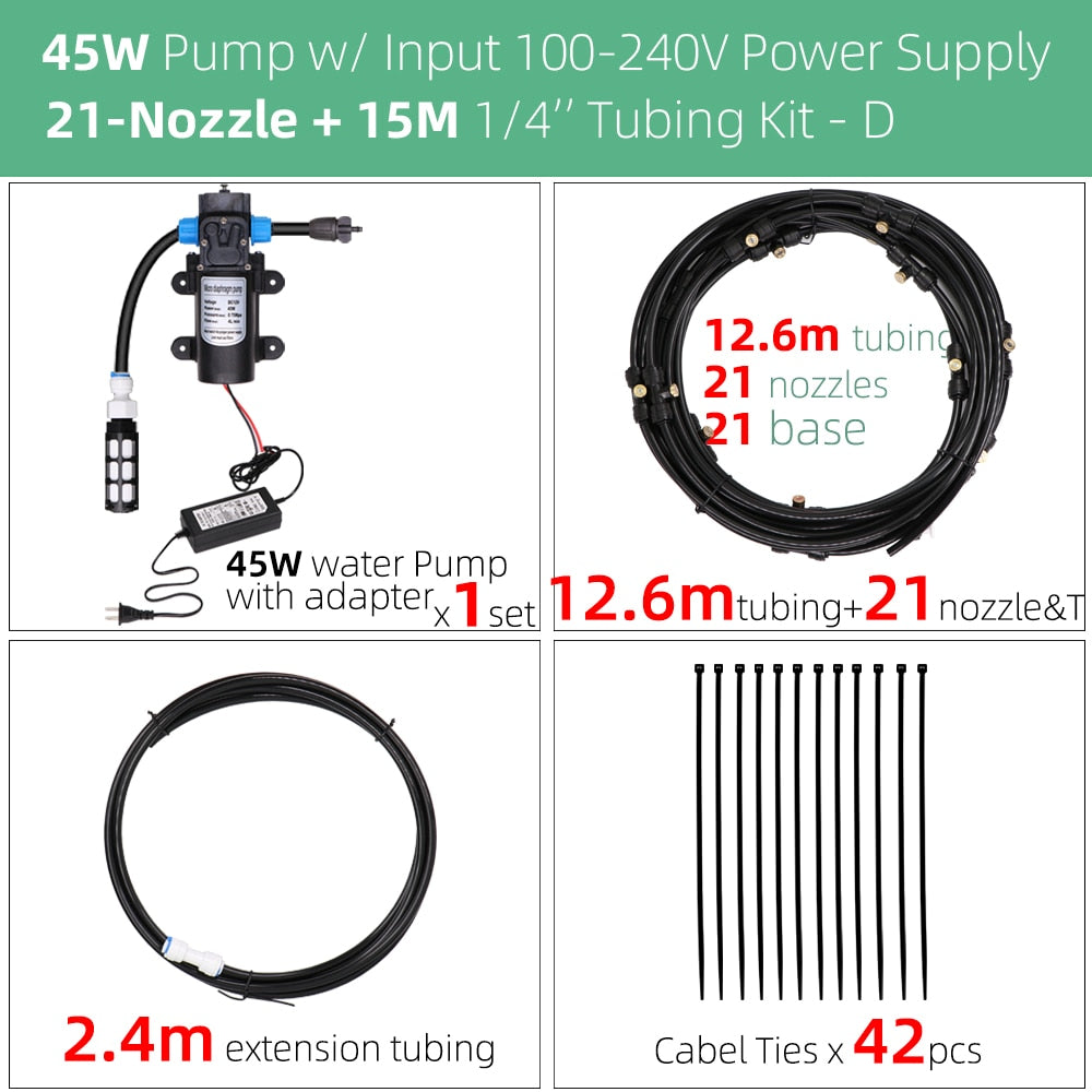 RBCFHI Misting Cooling System with 45W Pump Filter Kit
