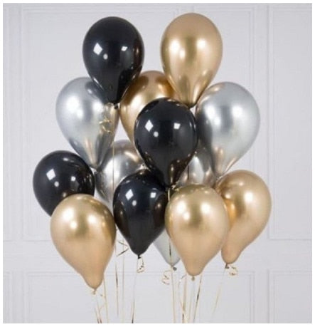 20pc Metal Gold Silver Balloons
