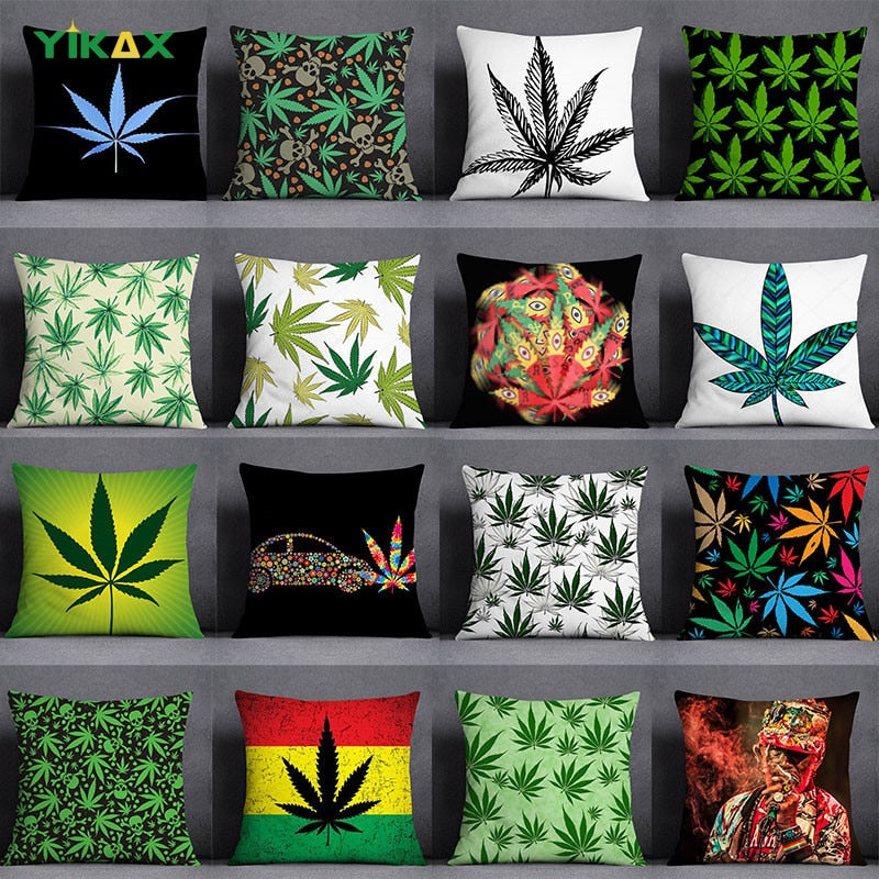 Assorted Weed Theme Pillow Cases