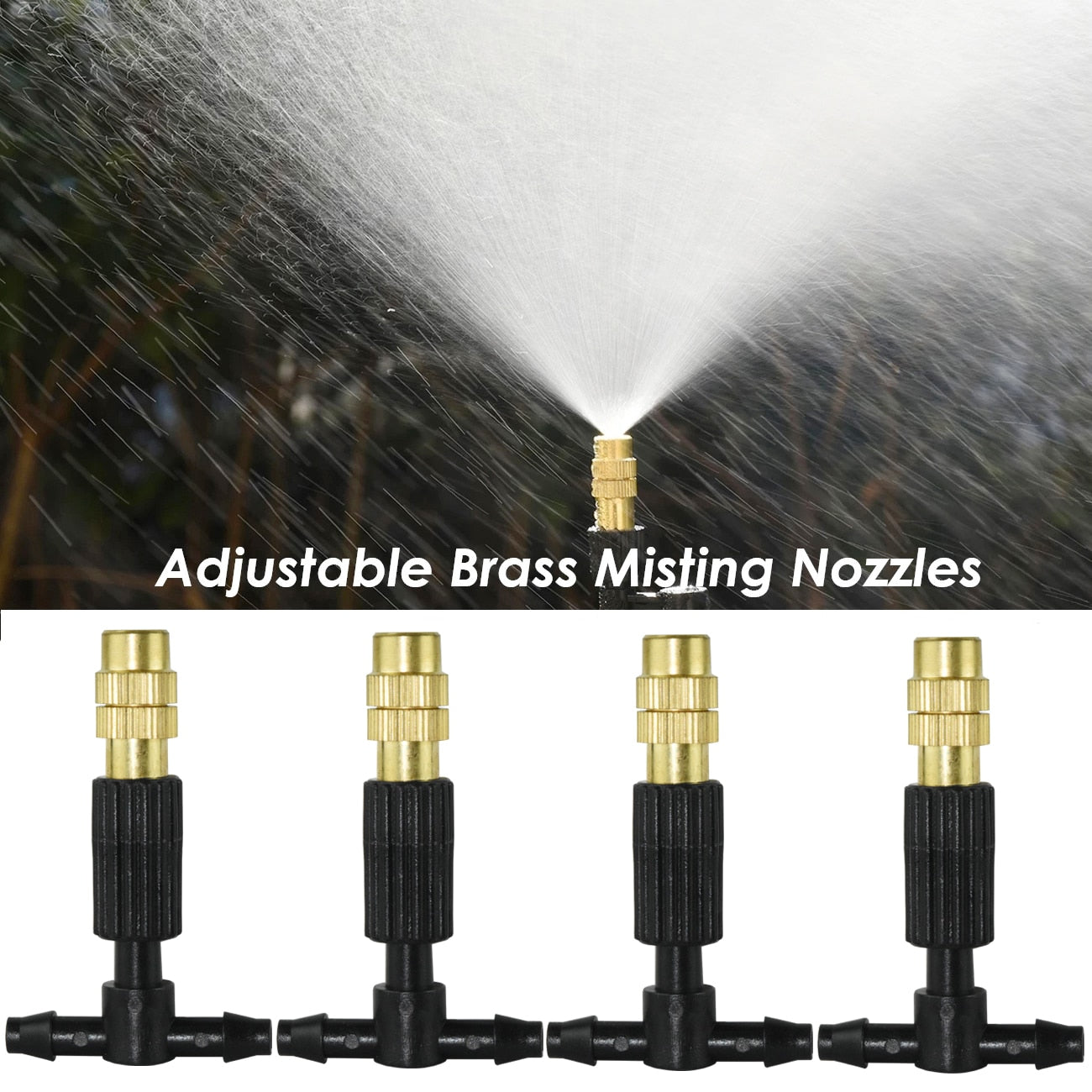 5M-30M 4/7mm Brass Tee Atomizer Nozzle Hose Garden Irrigation System