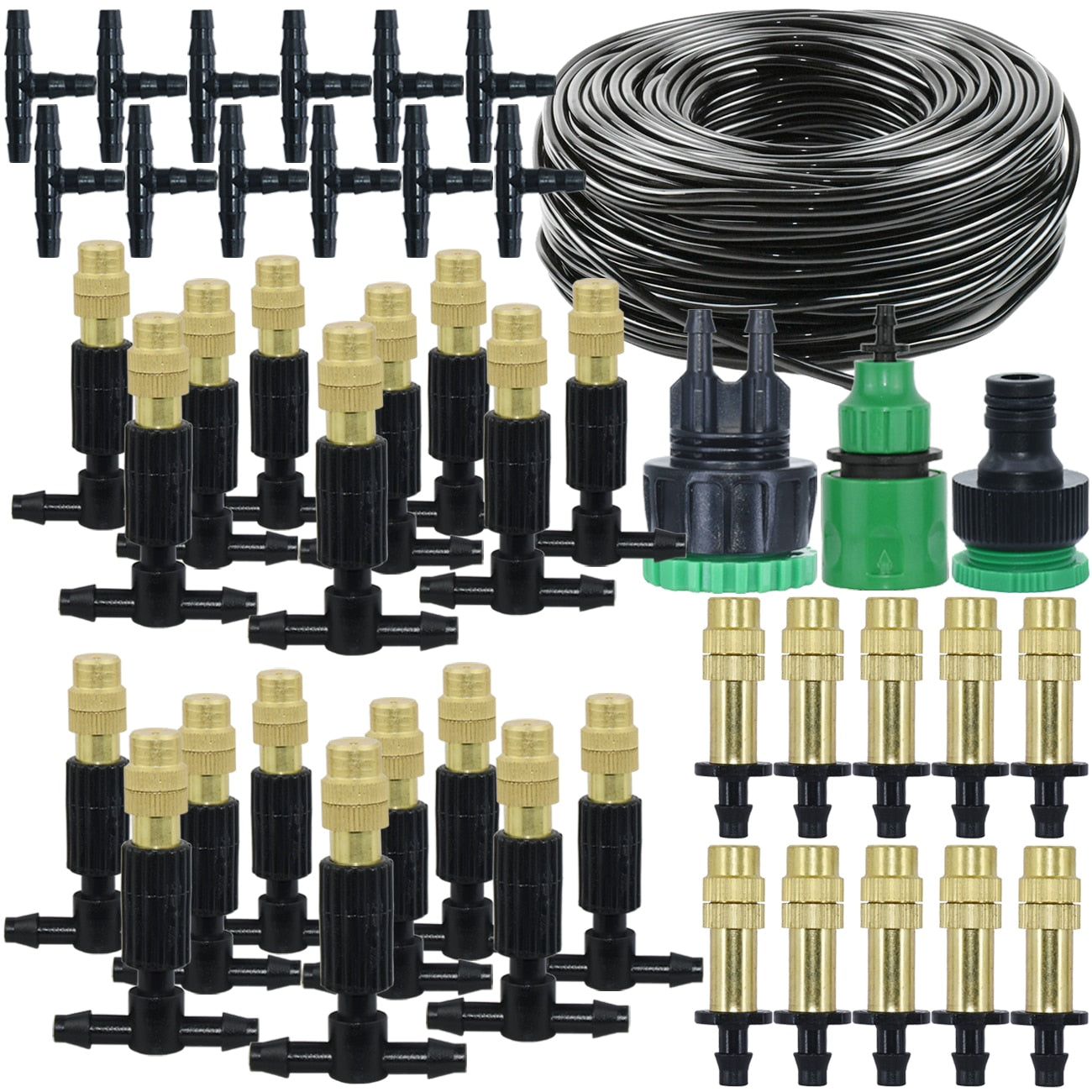 5M-30M 4/7mm Brass Tee Atomizer Nozzle Hose Garden Irrigation System