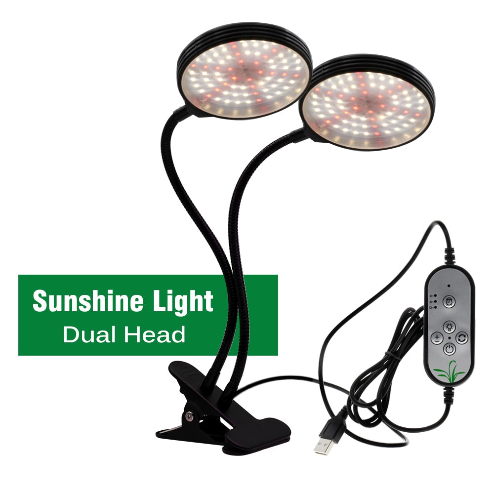 LED Grow Light USB Full Spectrum Plant Growing Lamp with 5-Level Dimmable Lamp