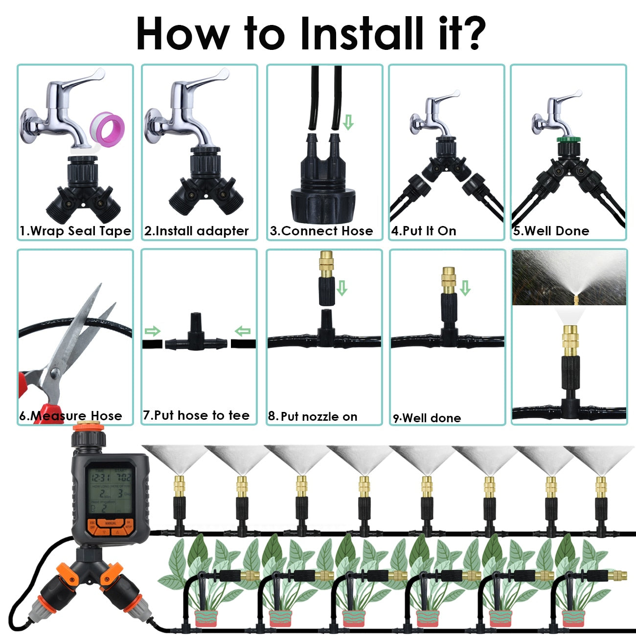 Automatic Drip Watering Irrigation Kit System