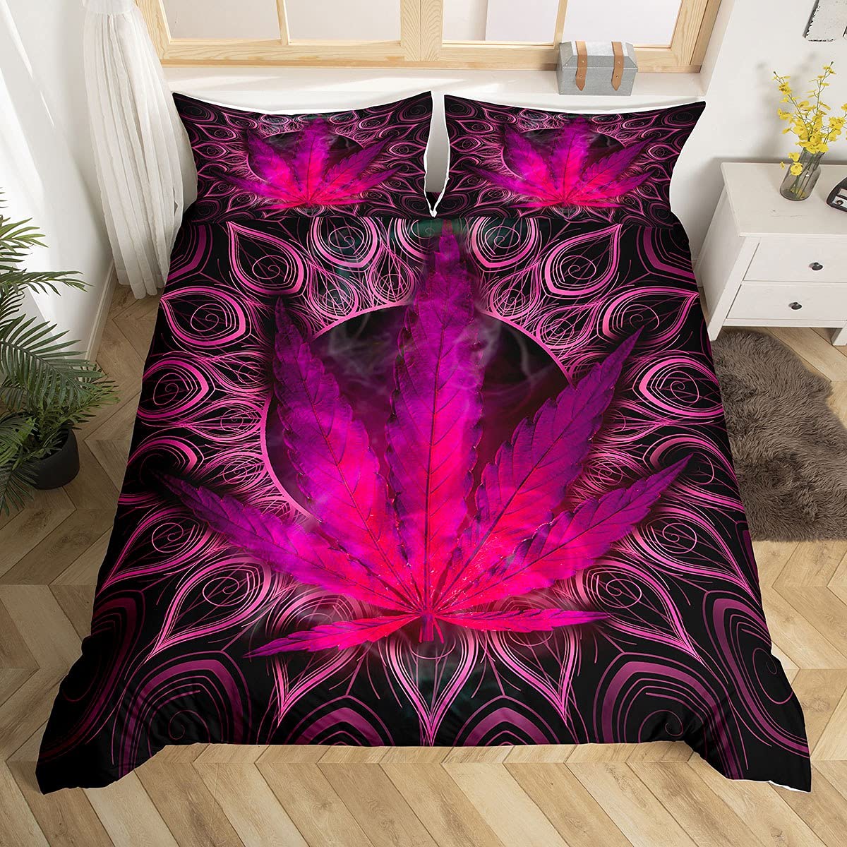 Assorted Psychedelic Cannabis Leaf Duvet Cover Sets
