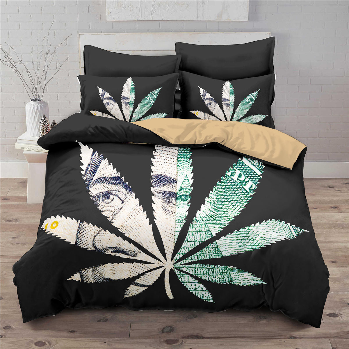Assorted Vibrant Color Marijuana Leaf Duvet Cover Bedding Sets