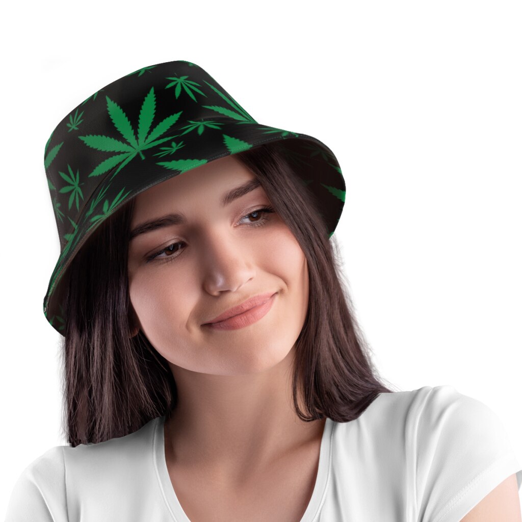 Unisex Summer Weed Leaf Pattern Bucket Hat