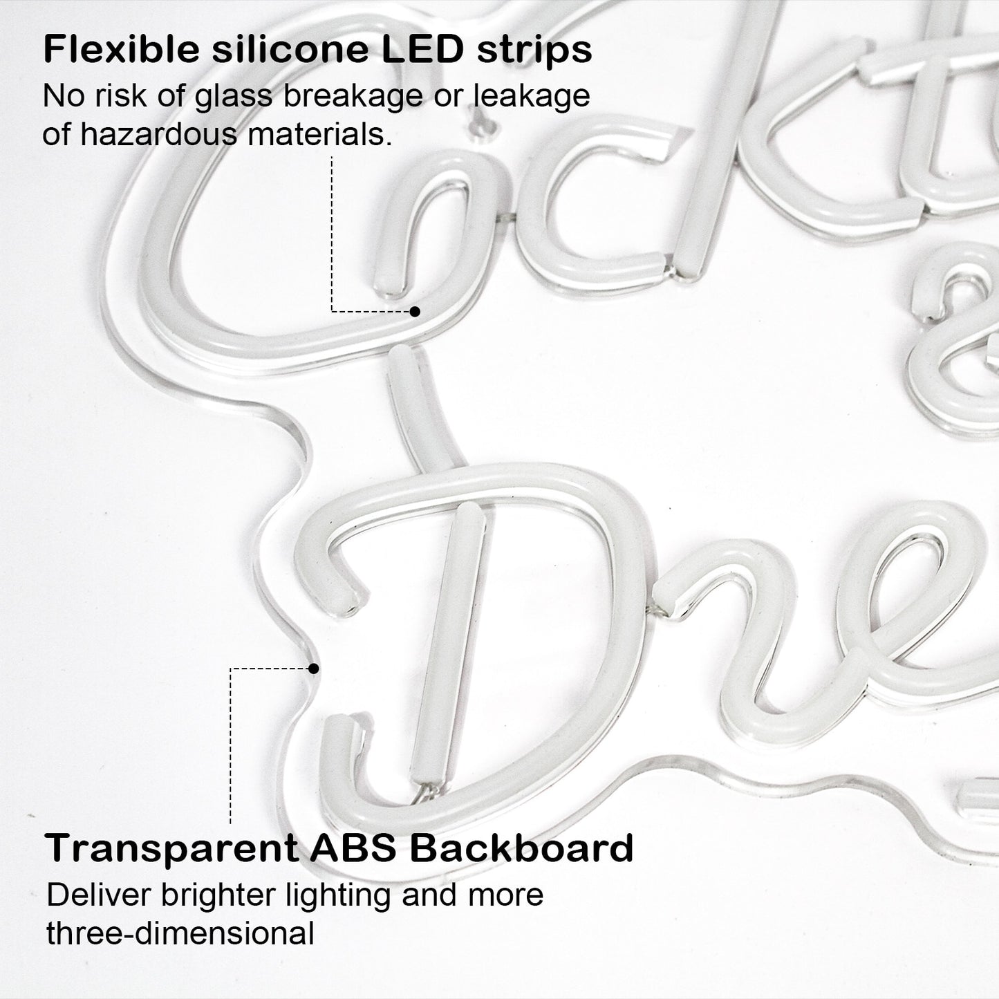 Cocktails & Dreams LED Neon Sign Wall Decor