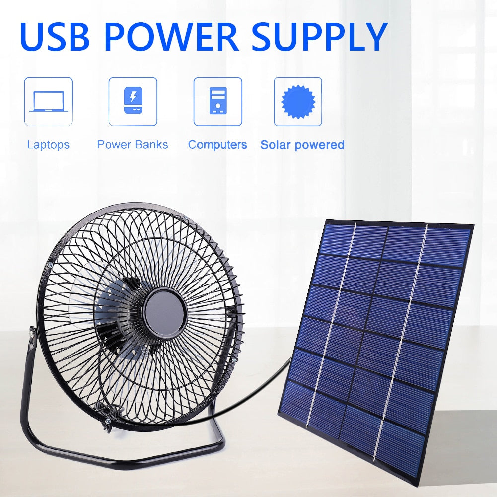 7W 6V 8 inch USB Solar Exhaust Fan Air Extractor
