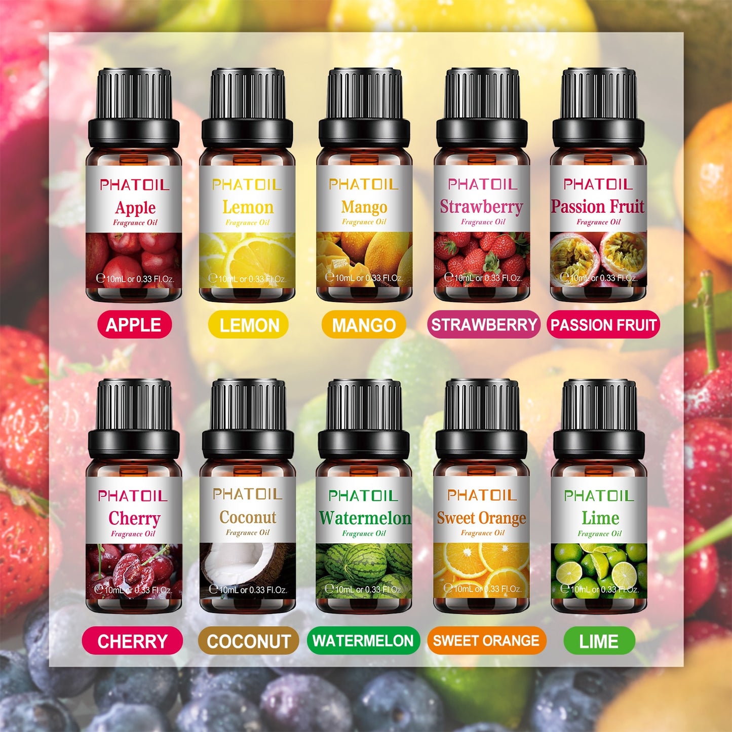 10pcs Fruit Fragrance Candle Making Essential Oils