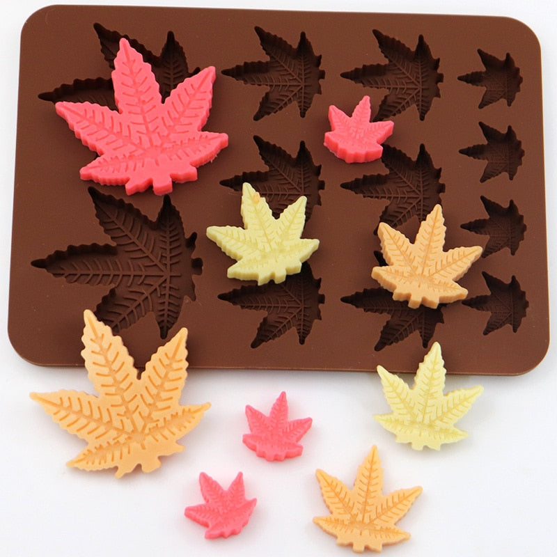 Assorted Size Cannabis Leaf Silicone Candy Mold