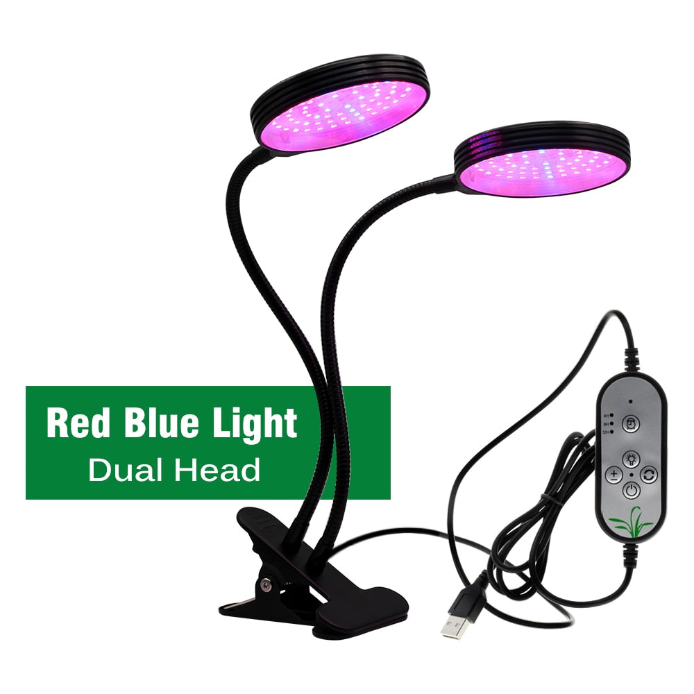 LED Grow Light USB Full Spectrum Plant Growing Lamp with 5-Level Dimmable Lamp