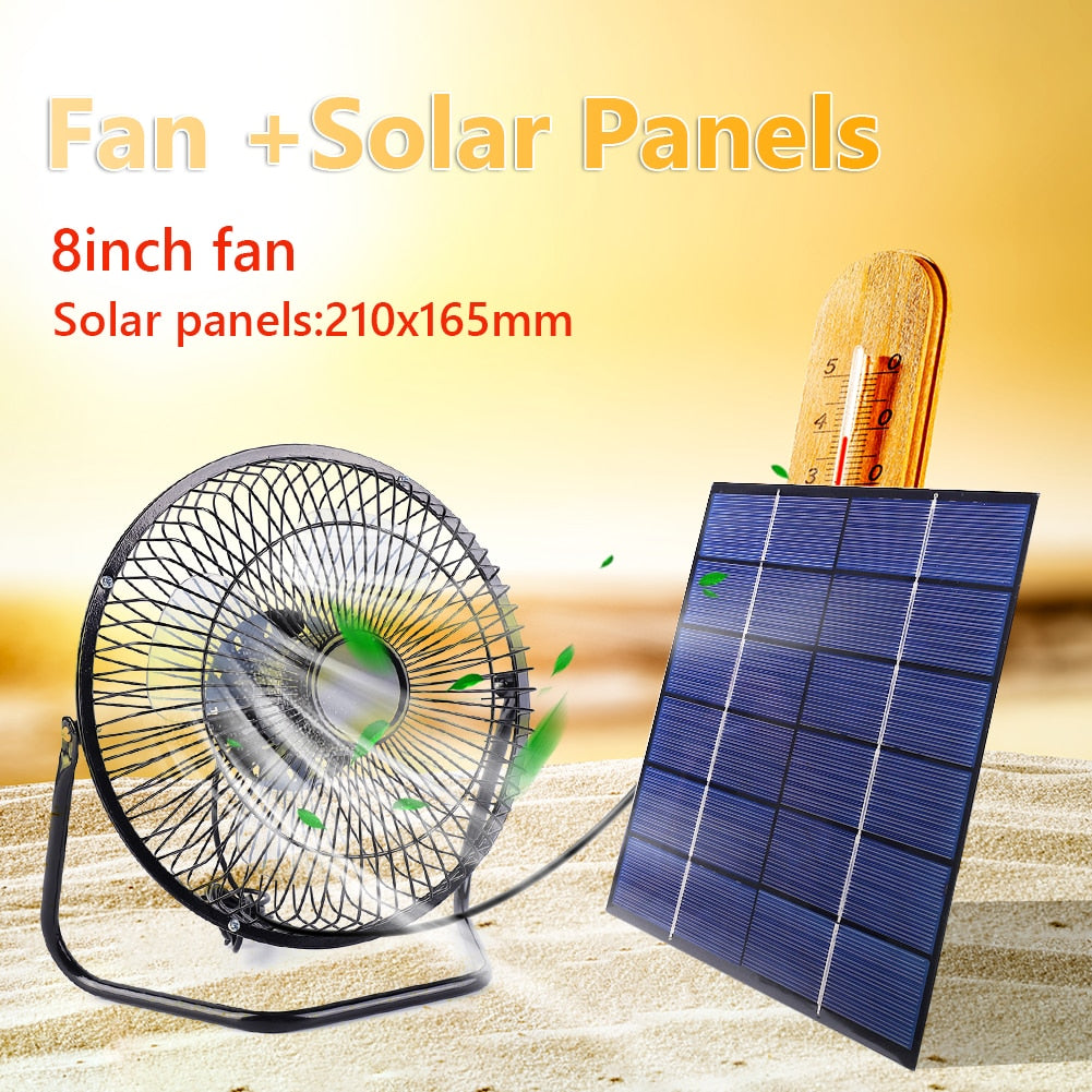 7W 6V 8 inch USB Solar Exhaust Fan Air Extractor