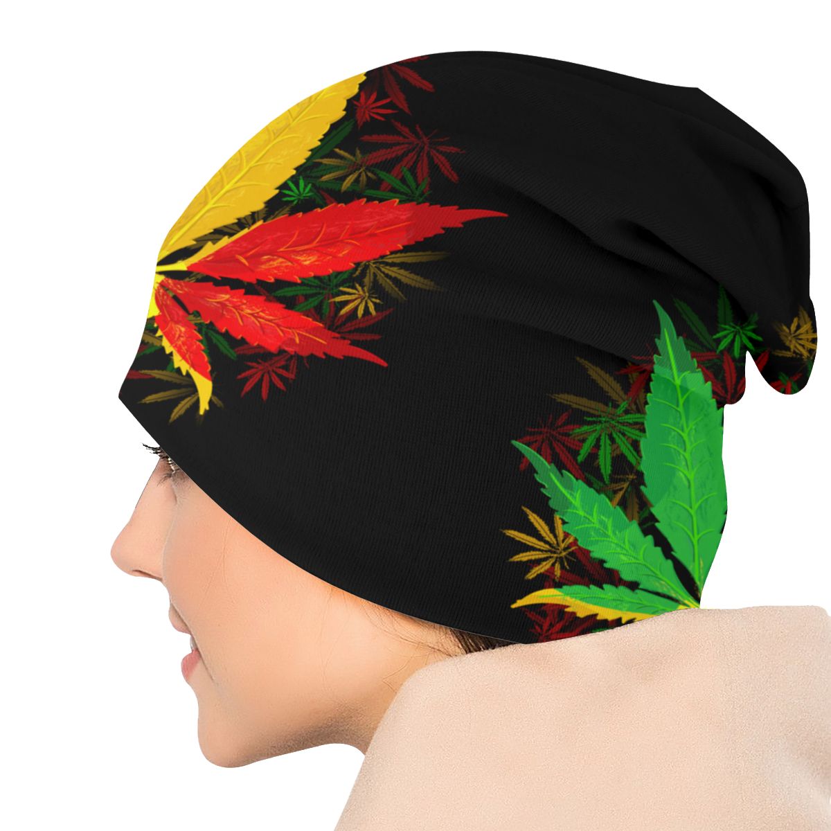 Rastafarian Cannabis Leaf Knitted Hat