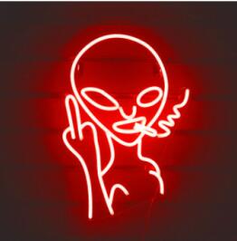 7 Color LED Neon Smoking Alien Wall Decor
